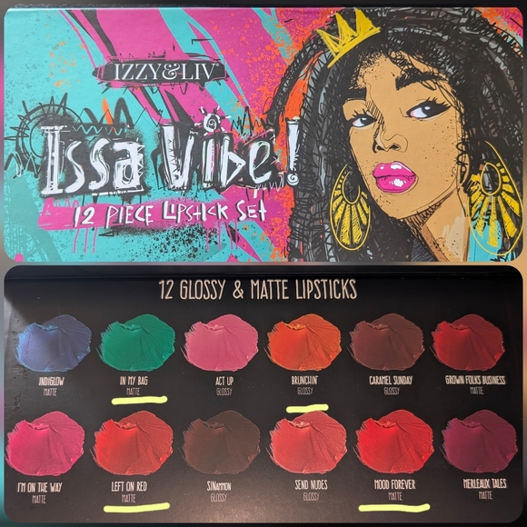 "ISSA VIBE!" lipstick set + display case💄 - Picture 1 of 9